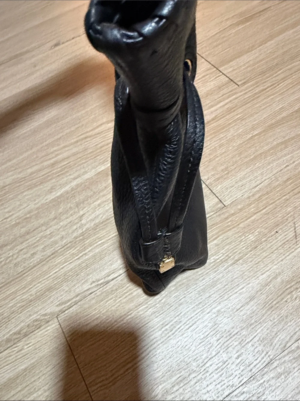 Tory Burch Black Pebbled Leather Chain-Handle Shoulder Bag